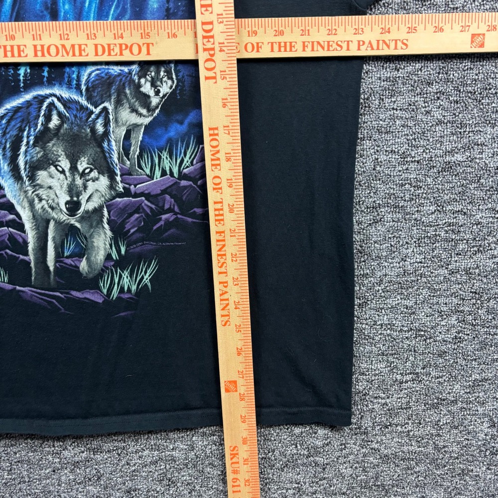 ODM Three Howling Wolves Nature Graphic Black T-Shirt Mens Size XL - Picture 7 of 7